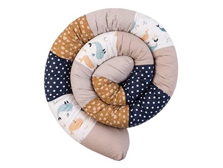 ULLENBOOM ® Baby Kuschelschlange 300x13 cm Wale (Made in EU) - Kuschelschnecke in vielen Farben und Größen, Bezug: 100% OEKO-TEX® Baumwolle, Nackenrolle, Motiv: Sterne