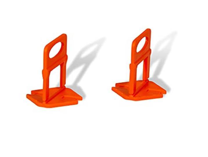 EDMA - Edmalevel Système Auto Nivelant Clip de 3 mm - 500 Pièces - Croisillons Autonivelants à Coins - Invisible - Orange - 258155 - Outil de Travaux pour Professionnel et Particulier