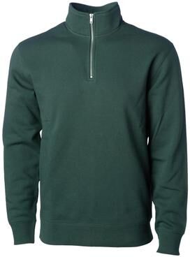 Independent Trading Co. SS4600QZ Midweight Quarter-Zip Pullover T-Shirt in Alpine Green size 2XL   Cotton/Polyester Blend