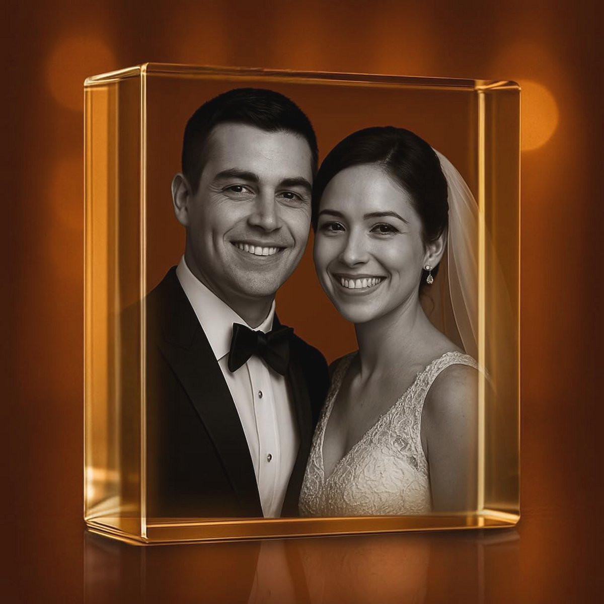 Gepersonaliseerde 3D Foto Gegraveerd Kristal Cadeau
