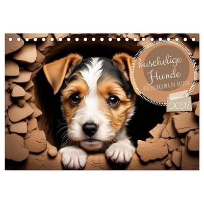 Kuschelige Hunde - kleine Herzensbrecher in Aktion (Tischkalender 2027 DIN A5 quer), CALVENDO Monatskalender