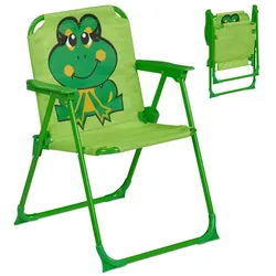 Relaxdays Kinder Klappstuhl mit Motiv Dunkelgrün,Grün,Orange