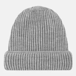 Strickmütze Rippstrick Hanseheld 100% Schurwolle (Merino) - Grau