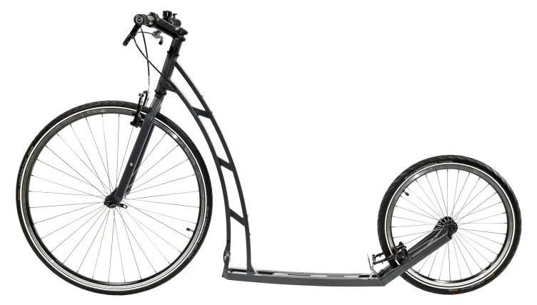 Tretroller GT Anthrazit aus Stahl für sportlichen Einsatz, mit schmalen 28/20 Zoll Rädern