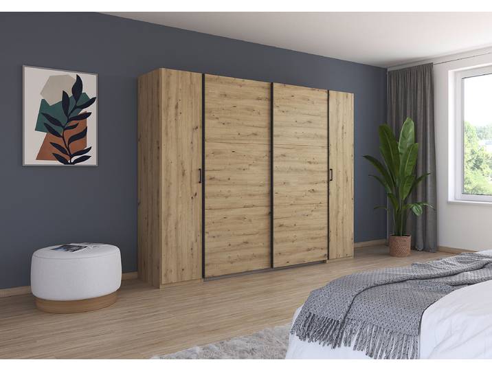 Kombischrank Kronach 268cm Holz/Eiche Artisan Dekor Grau