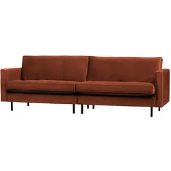 Sofa Rodeo Classic Samt, modern und gemütlich, 3 Sitzer in Rost, elegantes Design