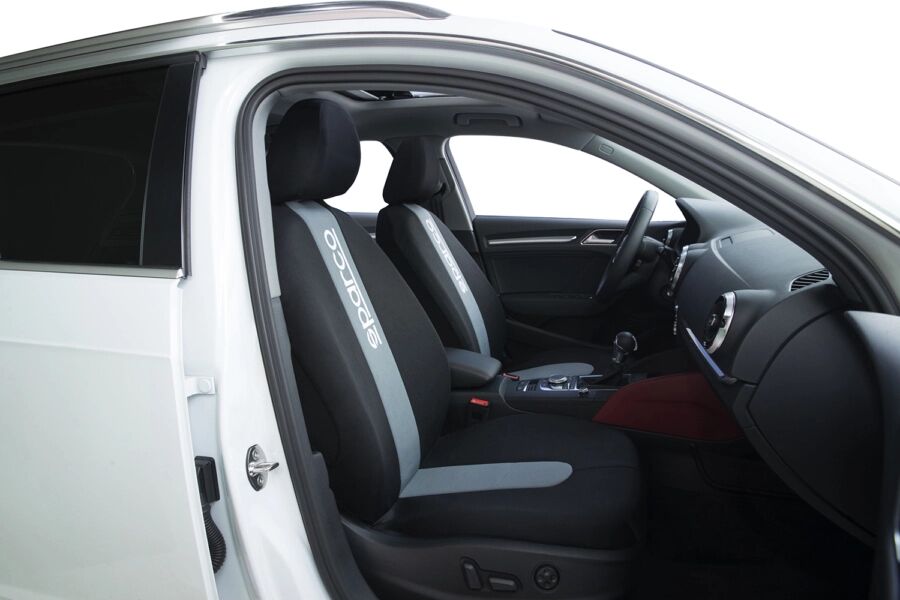 SET COMPLETO COPRISEDILI SPARCO NERO/GRIGIO100% PL