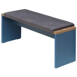 Innostyle, Sitzbank, Dijon Sitzbank inkl. Klemmkissen Holzwerkstoff Parisian Blue/Haveleiche Cognac (130 cm)
