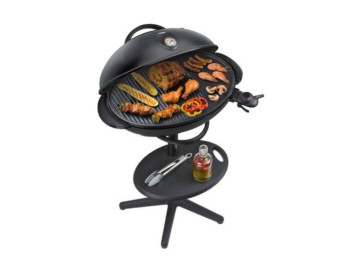 Elektro-Standgrill STEBA VG 366 Big Deluxe , schwarz, Kontaktgrill_Standgrill_Tischgrill_Teppanyakigrill, Elektro-Standgrill