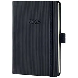 Sigel, Agenda, Wochenkalender 2025 C2513 1W/2S schwarz 15.1x10.8cm (A6)