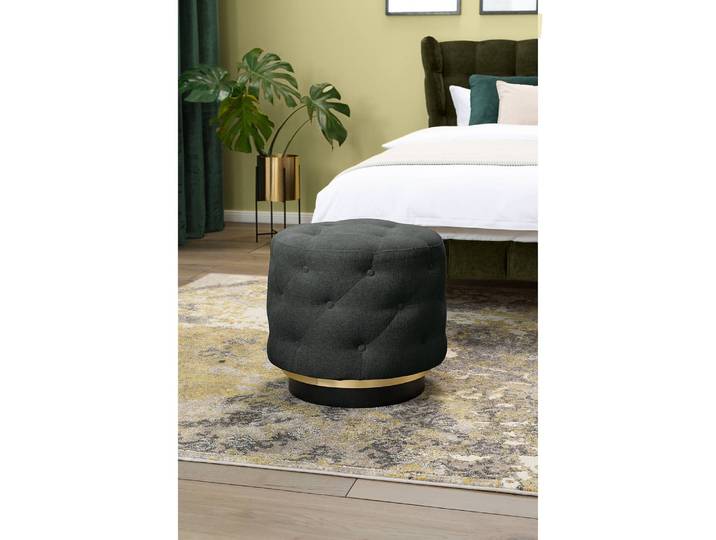 Repose-pieds Redmond I 48 x 44 x 48cm Noir Tissu Nere: Noir