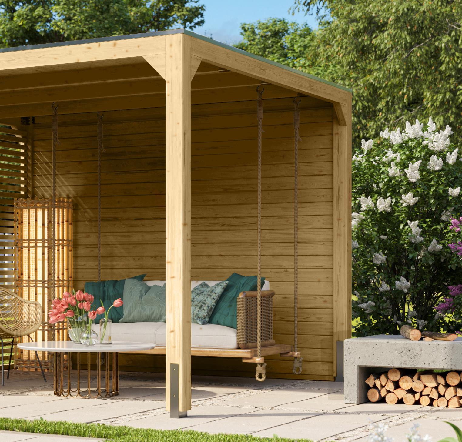 Seitenwand Karibu für Pavillon Cubusso 295 x 235 cm natur
