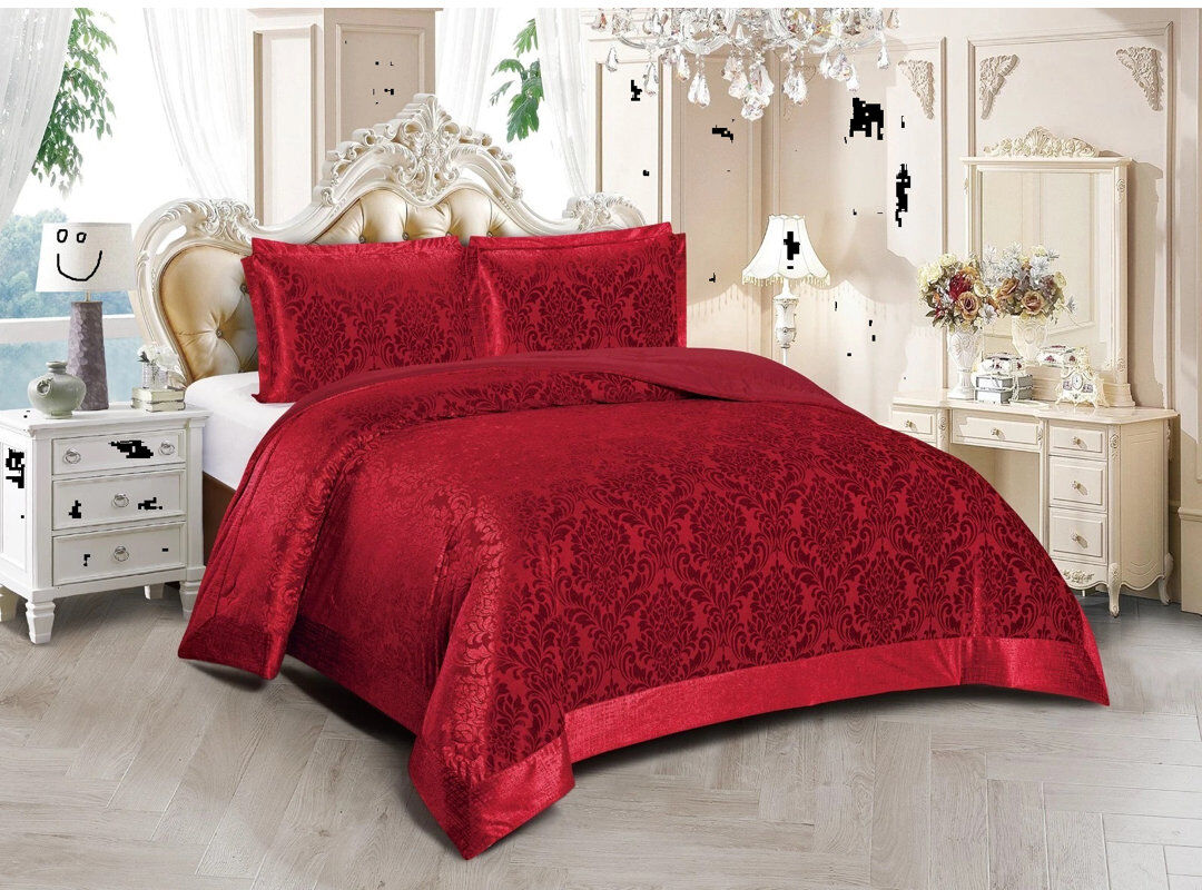 ZASH LONDON Microfiber Bedspread with Pillow Shams Included Red Double Bedspread + 2 Standard Shams
