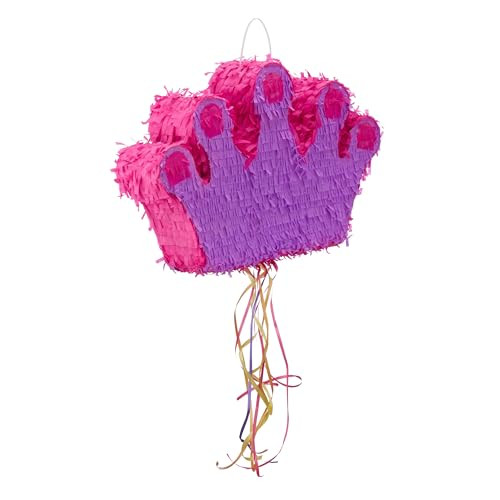 Relaxdays Piñata-kroon set van 3, paars-roze