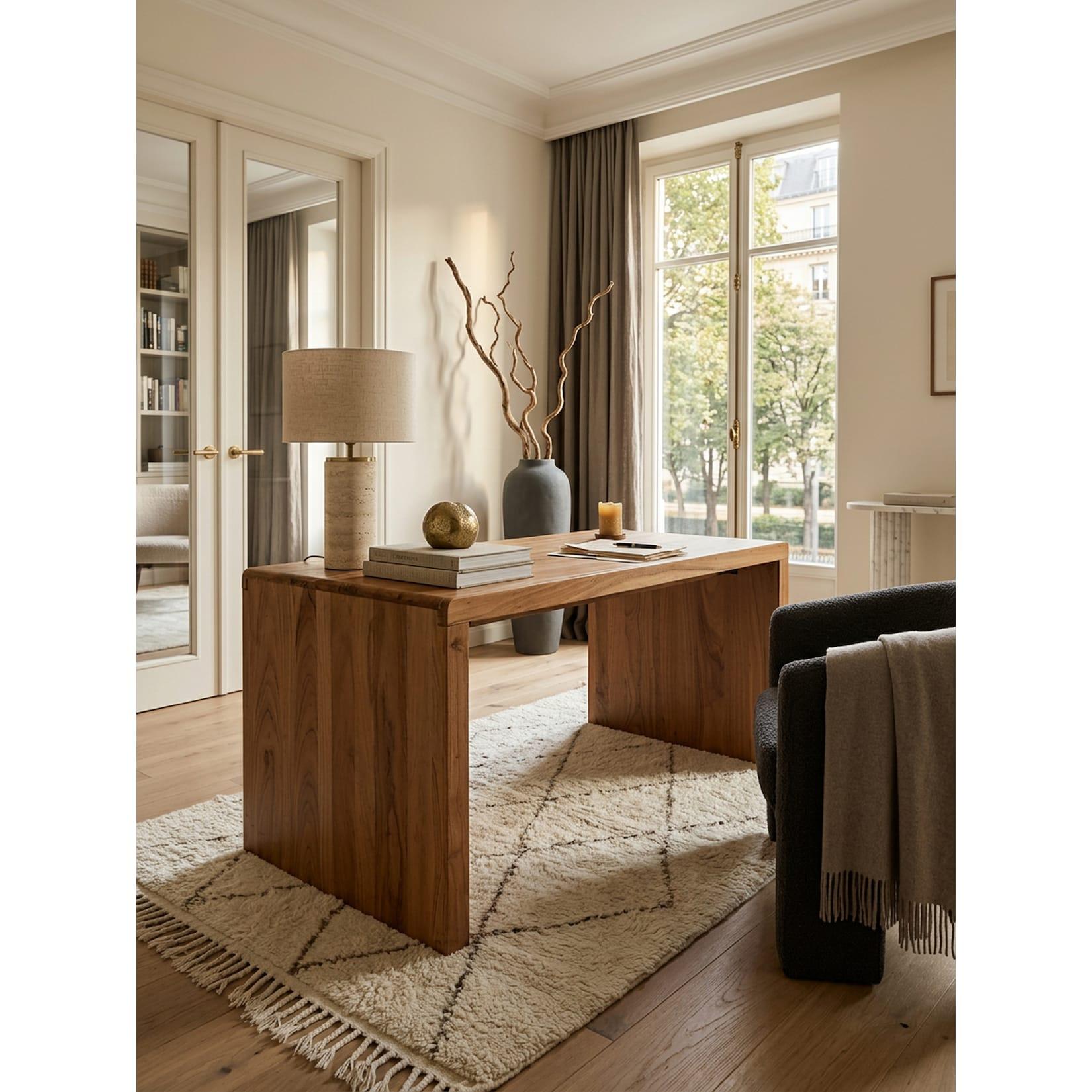 Schreibtisch Massivholz Ablage Landhausstil BOHA, Akazie 80x160x76 cm