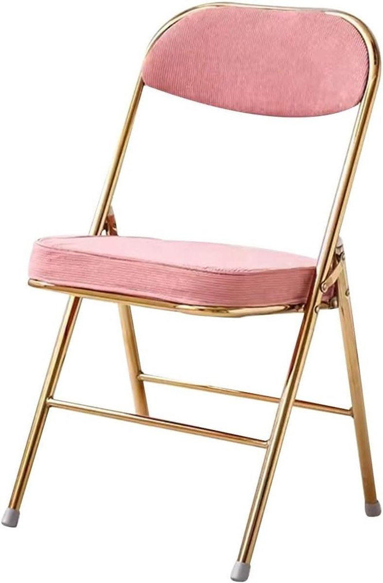 Opvouwbare klapstoel met corduroy stof in roze