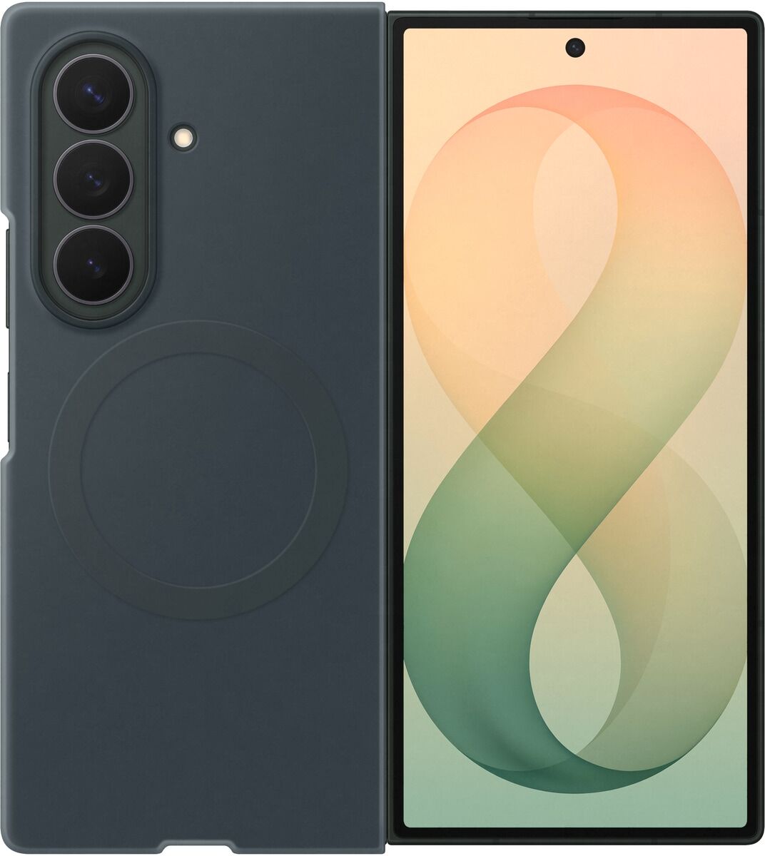 Samsung Smartphone-Hülle "Silicone Magnet Case für Galaxy Fold8 Ultra", grau (grün), Smartphones, Hüllen, Backcover, Schutzhülle, Handyschutzhülle, Case, Schutzcase, stoßfest, Smartphone-Hülle