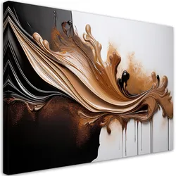 LEINWANDBILD Braune Abstraktion 3D-Effekt 90x60cm