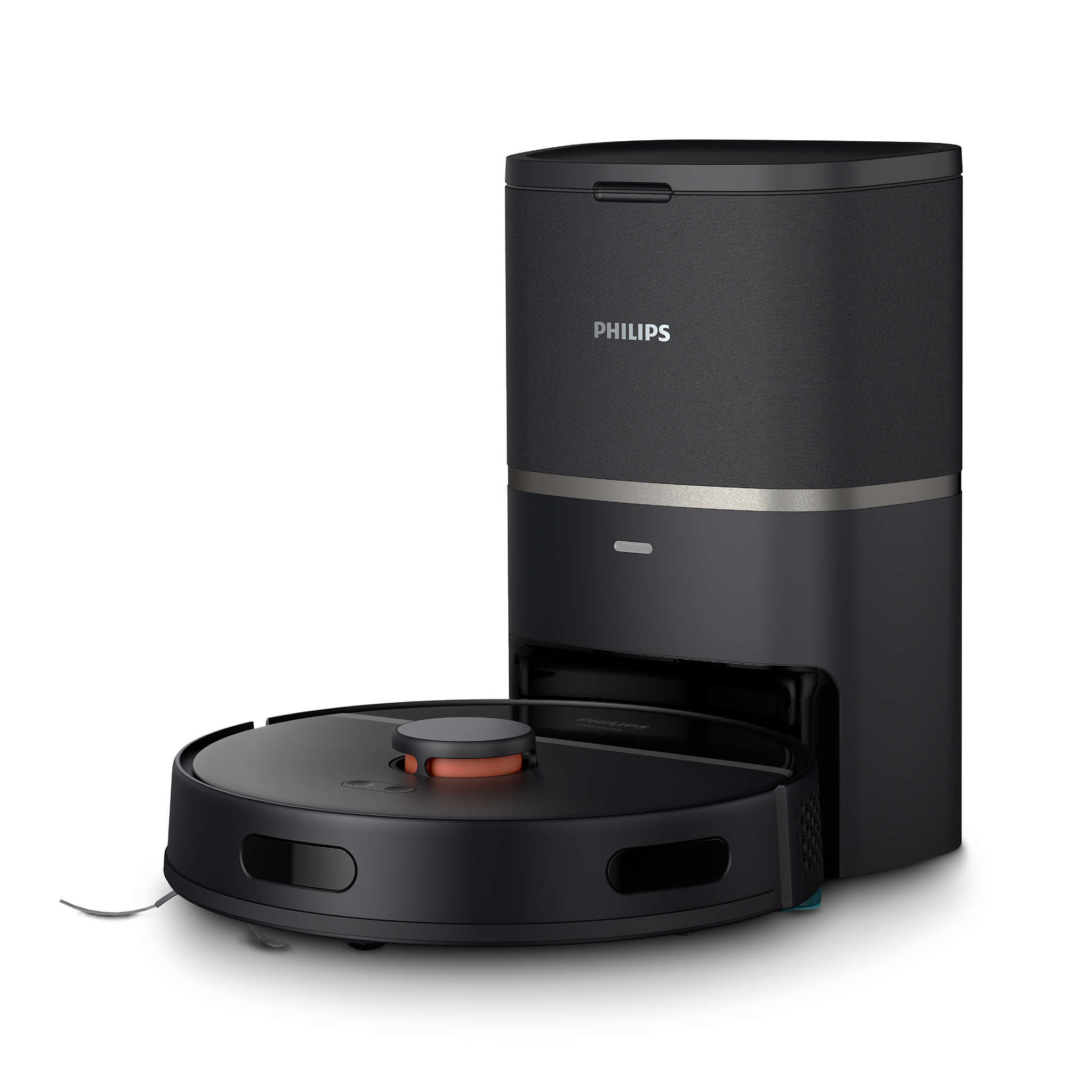 Philips HomeRun 3000 Series Aqua XU3100/01 Saug- und Wischroboter, Staubbeutel, Schwarz, Metallisch, Staubbeutel, Acrylnitril-Butadien-Styrol (ABS), 0,35 l, Ladend
