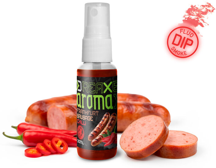 Spray à appât Delphin AromaX/30ml Saucisse de Francfort – piment - Chilli