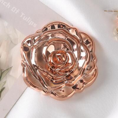 Fusion Finds Retro Rose Compact Makeup Mirror Double Sided Pocket Travel Mirror For Purse & Makeup Touch Ups beige