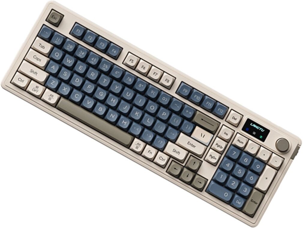 INF Tri-Mode 98-Tasten Bluetooth kabellose Tastatur für Laptops – RGB-Hintergrundbeleuchtung, USB-C wiederaufladbar, Grau