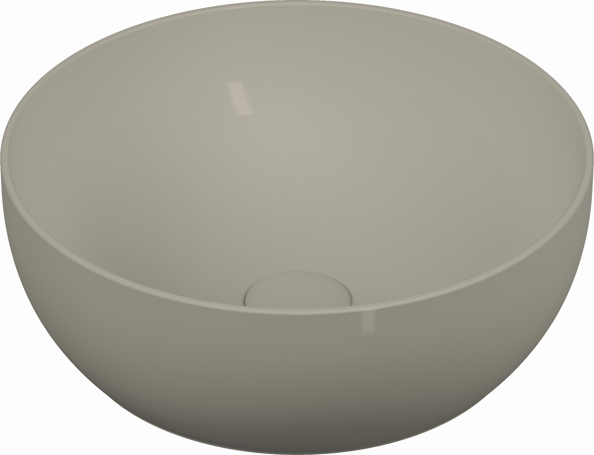 Vasque à poser VitrA Options 5992B420-0016, diamètre 40 cm, ronde, sans trop-plein ni trou de robinetterie, finition taupe mat VC