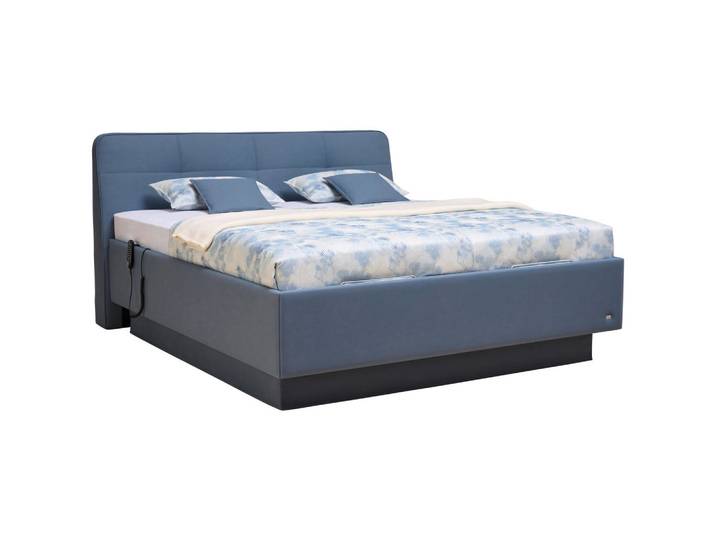 RUF Betten Polsterbett, Blau, Birke, Schichtholz, H2 + H3, 4-Zonen, Höhe ca. 26 cm, 180x200 cm, Blauer Engeles Vertrauen - Oeko-Tex®, Goldenes M, Made in Germany, Dgm, Oeko-Tex® Standard 100, Härtegradauswahl, Bezug abnehmbar/waschbar, alternative Größen erhältlich,Über- und Sondergrößen erhältlich, gepolstertes Kopfteil, Stoffauswahl, in verschiedenen für Lattenrost geeignet,Über- Federholzleisten verleimt, individuelle Liegehärteeinstellung, verstellbar, Schlafzimmer, Betten, Polsterbetten