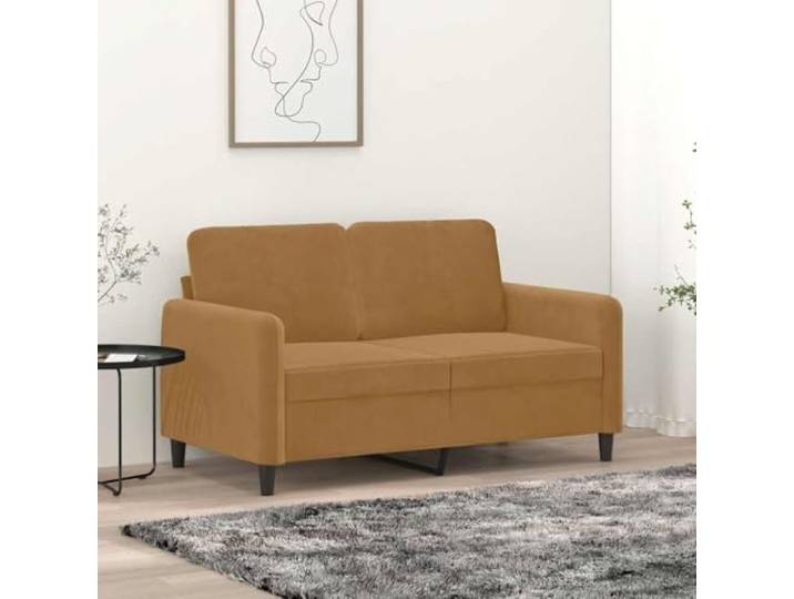 HEFZGDB 2-Sitzer-Sofa Braun 120 cm Samt Stoffbezug Metallgestell Polsterung Wohnzimmer Komfort Sitzmöbel