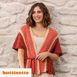 Strickanleitung – Weste mit Bindeband aus Woll Butt Solea