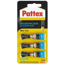 Pattex Sekundenkleber Mini Trio 3x1g PSMT1 Packung mit 12 Stück