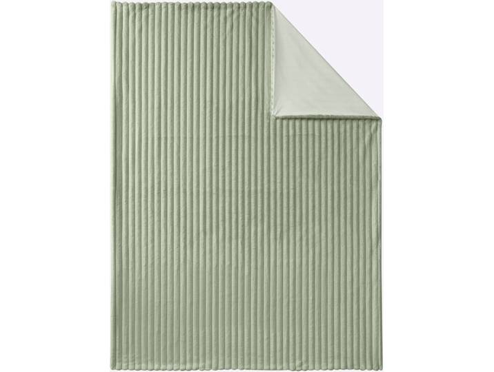 Plaid HEINE HOME, grün (lindgrün), B:150cm L:200cm, 100% Polyester, Wohndecken, Plaid