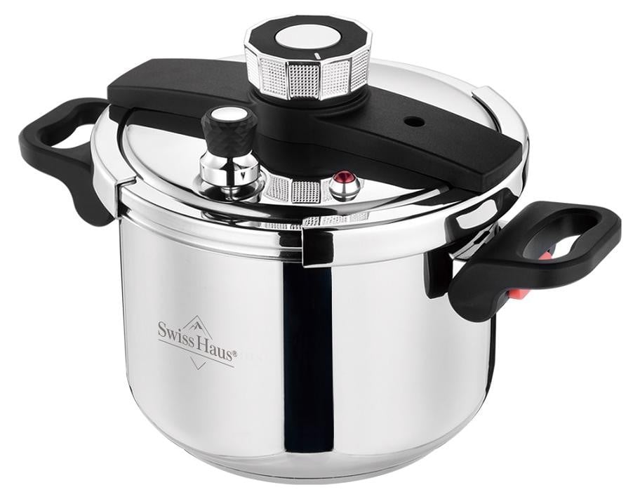 Swiss Haus RVS drukpan met scharnierende handgrepen, 6 liter