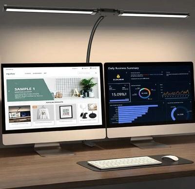 Uplifted Finds Double Single Head LED Clip Desk Lamp & Monitor Light double head Black