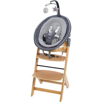 Hochstuhl BABYGO "Newborn Set Family 2in1", Baby, Gr. B/H/T: 50cm x 80cm x 45cm, beige (natur wood), Stühle Hochstuhl
