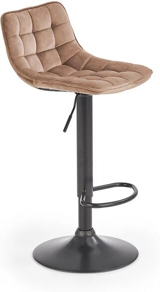 garneroarredamenti Sgabello imbottito regolabile in velluto beige nero Fost