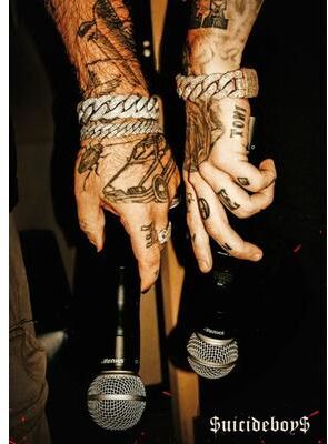 Inspired Finds Vintage Suicideboys Album Canvas Poster Hip Hop Wall Art Room Decor chains & Hands 19.7x27.6in Unframed