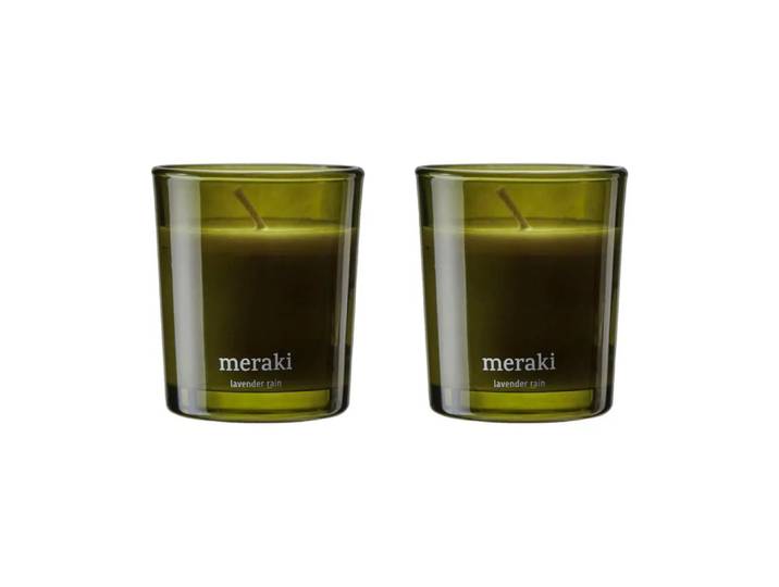 Meraki Bougie parfumée Meraki 12 heures lot de 2 Pluie de lavande