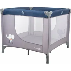 FreeON, Laufgitter, Baby Laufstall Elefant, grau,blau
