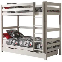 ETAGENBETT Karolina 210x182x105 aus Massivholz in Weiß