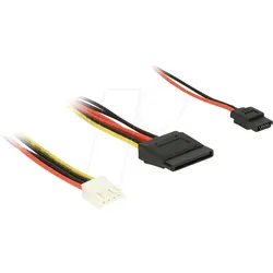 DELOCK 84932 - Floppy 4 Pin Strom Bu. > SATA 15 Pin Bu. + Slim SATA 6 Pin Bu. 2