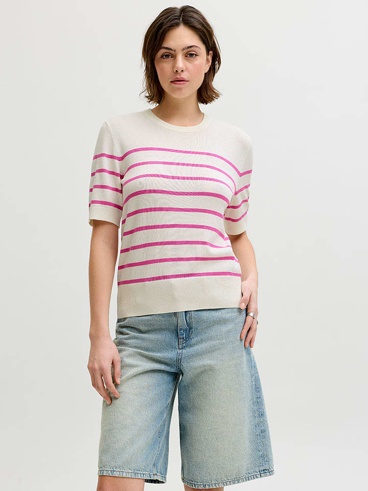 JJXX Shirt "Layla" in Creme/ Pink - S
