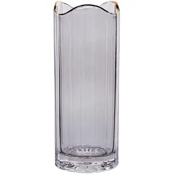 BLUMENVASE Glas grau Perdiki