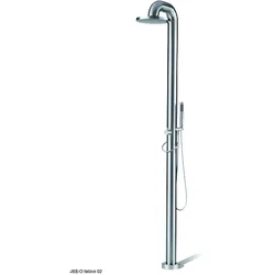 JEE-O Fatline 02TH Gartendusche gebürstet mit Handbrause und Thermostat