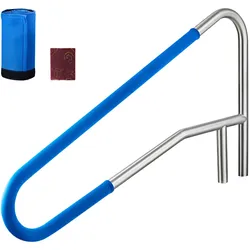 VEVOR Schwimmbad Handlauf, 1371x48x813 mm, 100 kg Tragfähigkeit, Pool Haltegriff aus Edelstahl 304, abnehmbare rutschfeste Hülse, Einbau-/ Bodenmontage, Einstiegshilfe für Poolbereich & Wasserparks