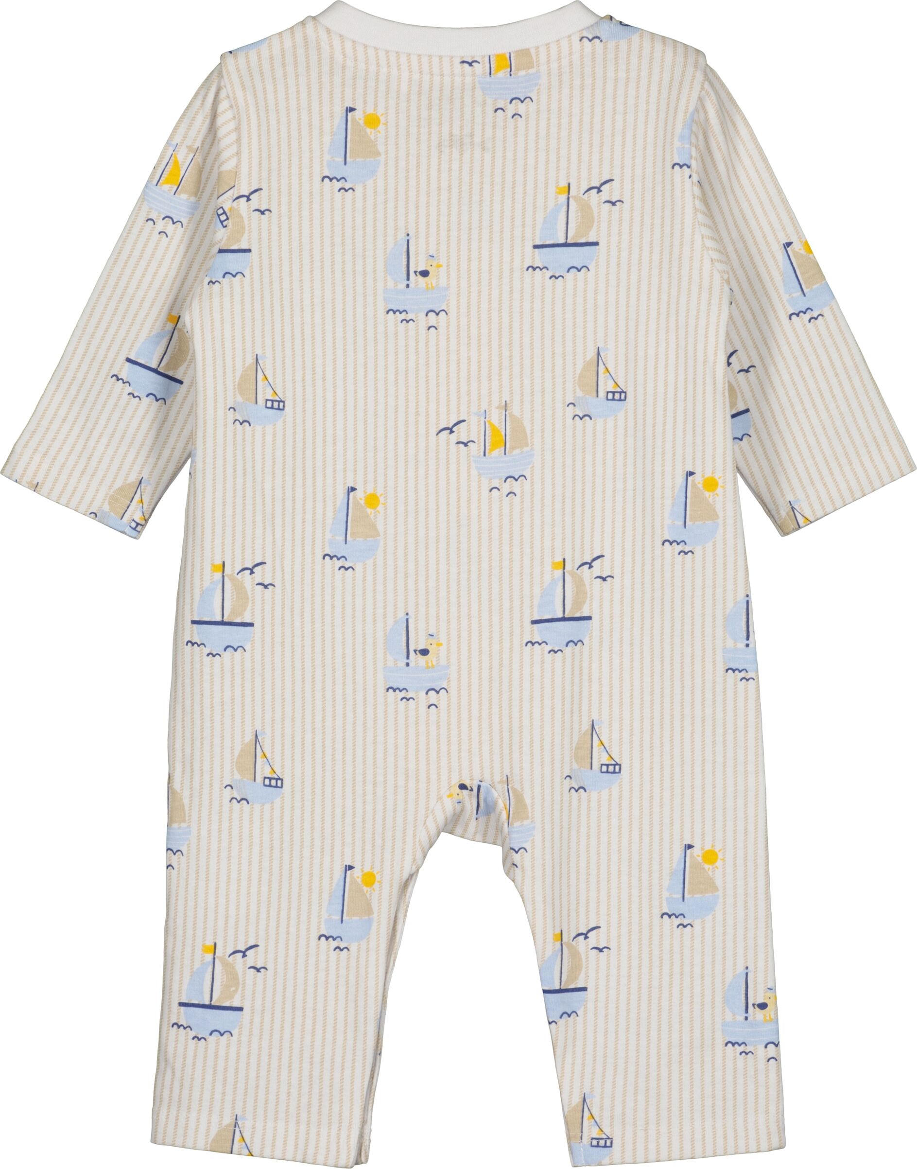 Strampler BLUE SEVEN "Strampler", Jungen, Gr. 56, beige (0001, weiß), 100% Baumwolle, normal, Rundhals, Overalls Strampler