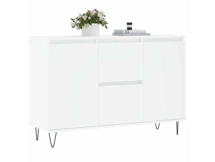 Buffet bahut/Commode MVS - multi-rangement - Meuble sur pied - blanc 101 5x35x70cm bois d'ingénierie &26_7112840
