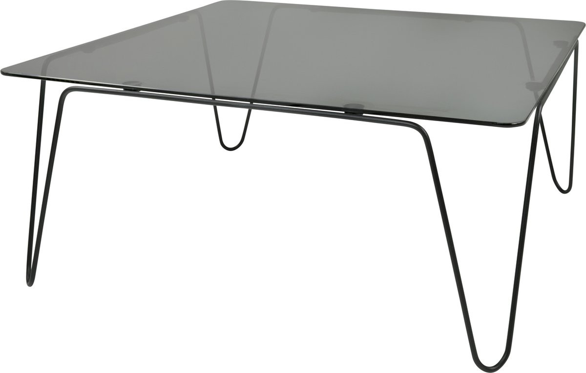 Torna Design Aramis 80 Salontafel - Zwart Staal/Rookglas - B/D/H: 78 x 34 x 78 cm