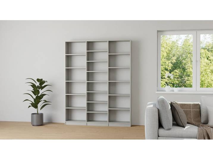 Klassisches Bücherregal nach Maß Premium Dekore Grau