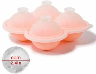 Uplift Picks Large Silicone Ice Cube Tray Easy Release Whiskey And Cocktail Mold pink
